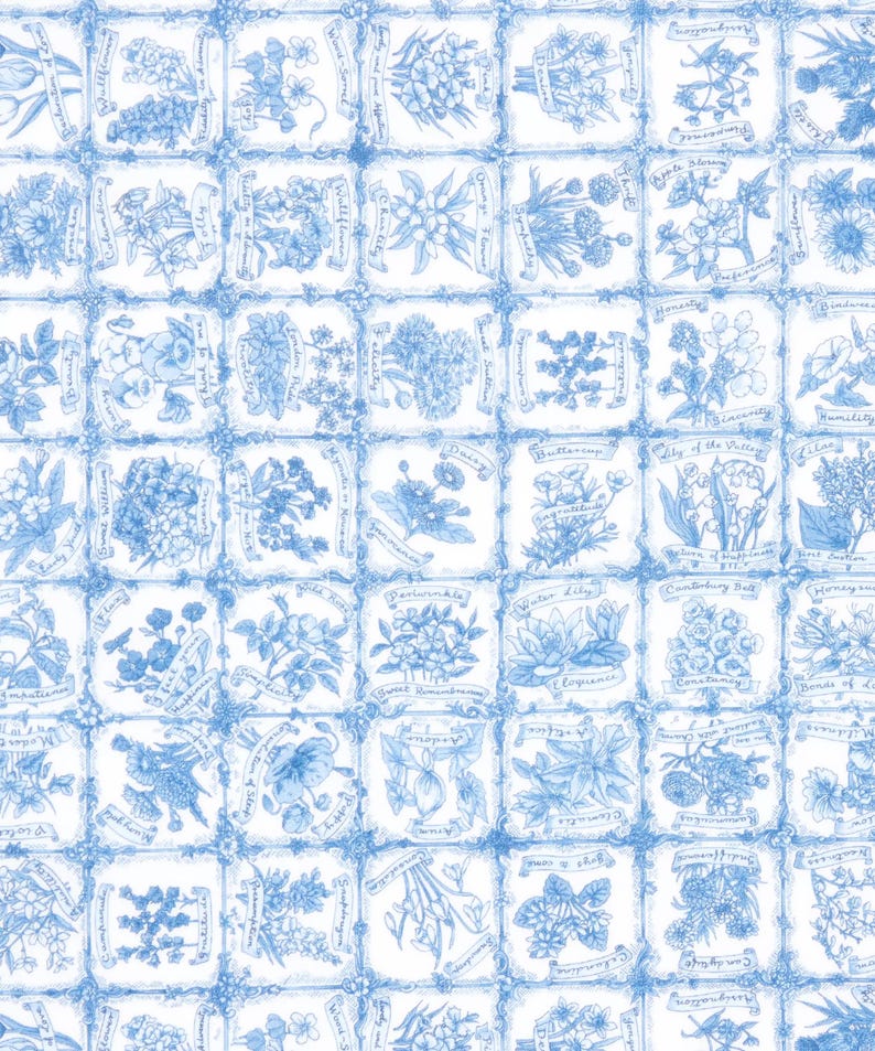 Liberty of London Tana Lawn - Language of Flowers Blue