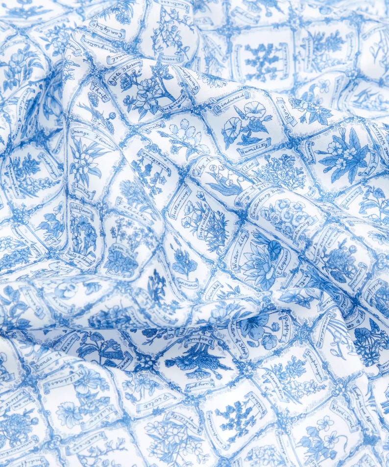 Liberty of London Tana Lawn - Language of Flowers Blue